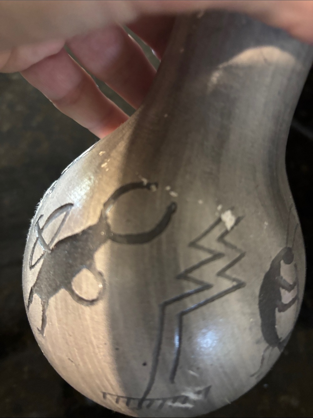 Binishtho NavajoGray Ceramic Decorative Bud Vase - Picture 6 of 7